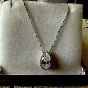 Sterling silver necklace zircon stones brand new